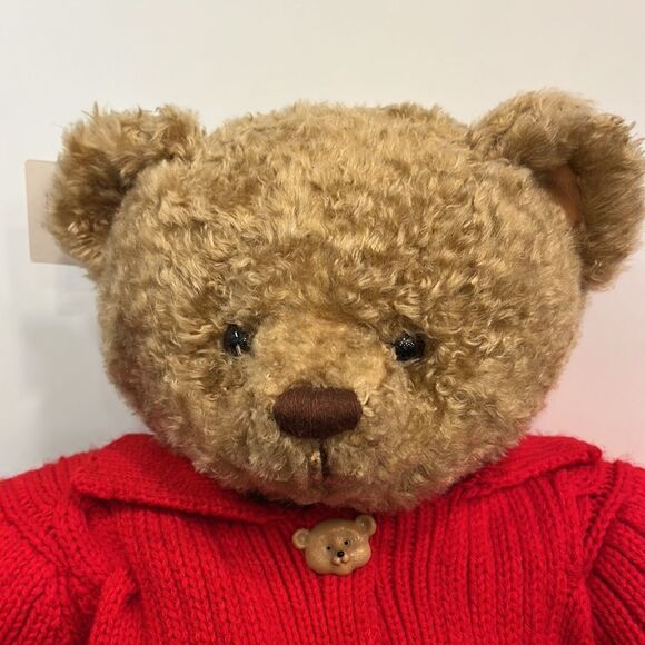 Hallmark Plush Mary Bear Red Sweater Jacket Brown Stuffed Animal 19” BER1573 - Picture 2 of 9